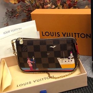Rare Mini Pochette Translantic In Damier Ebene